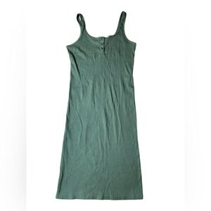 Cotton On Ribbed Henley Mini Dress - Olive Green - Size L